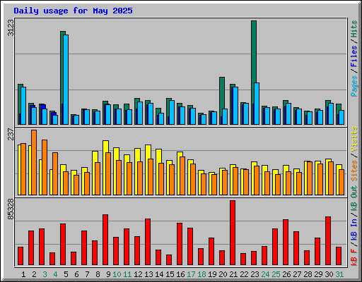 Daily usage for May 2025